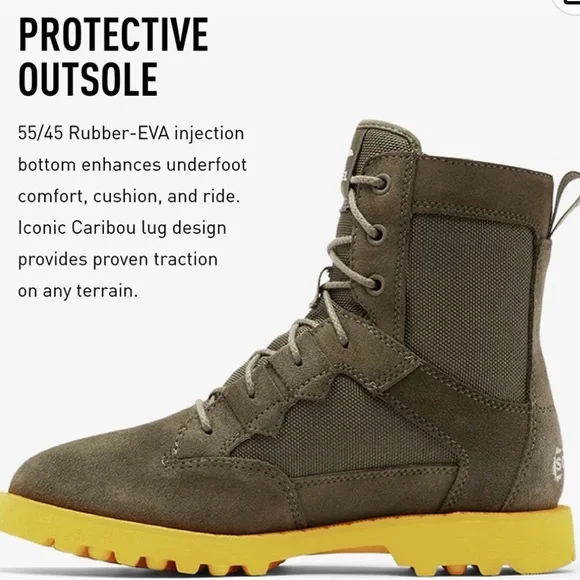 Sorel Caribou OTM Waterproof Dark Green Alpine Tundra Cyber Sole Lace Up Boots - Picture 8 of 16